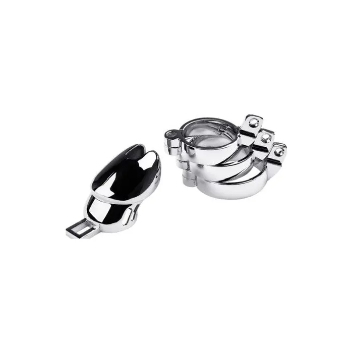 Silver Metal Chastity Cage Adjustable | Metal Male Sex Toys