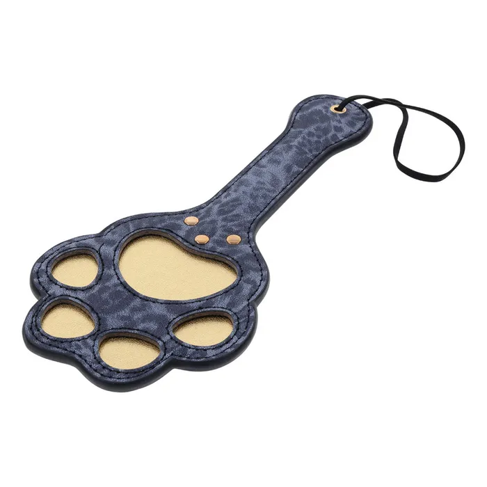 Sportsheets Vibrators | Sex & Mischief Cougar Paw Paddle - Navy Blue/Gold Spanking Paddle