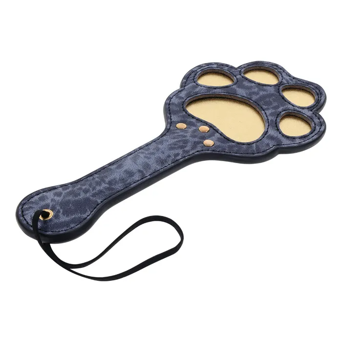 Sportsheets Vibrators | Sex & Mischief Cougar Paw Paddle - Navy Blue/Gold Spanking Paddle