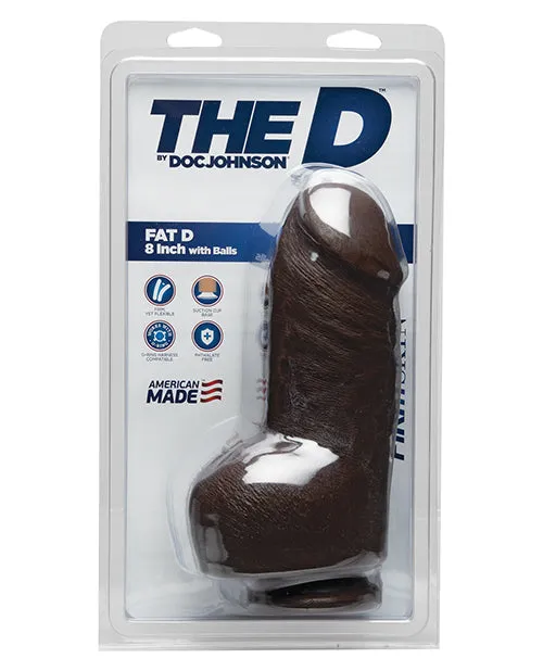 The D - Fat D - 8 Inch With Balls - Firmskyn -  Chocolate | Doc Johnson Dildos