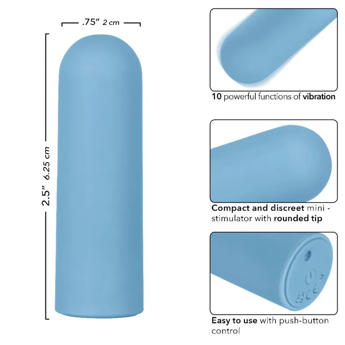 Turbo Buzz Rounded Mini Bullet Blue Calexotics Vibrators