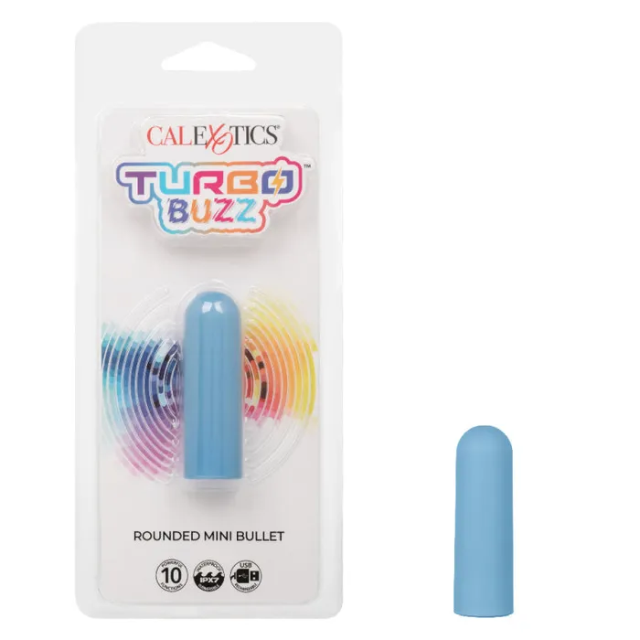 Turbo Buzz Rounded Mini Bullet - Blue | Calexotics Vibrators