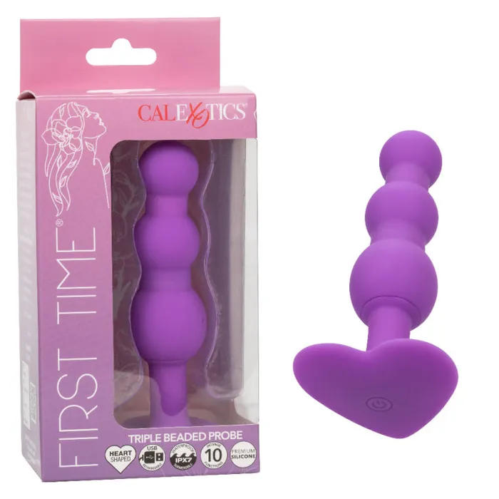 Vibrators First Time Triple Beaded Probe Purple Calexotics