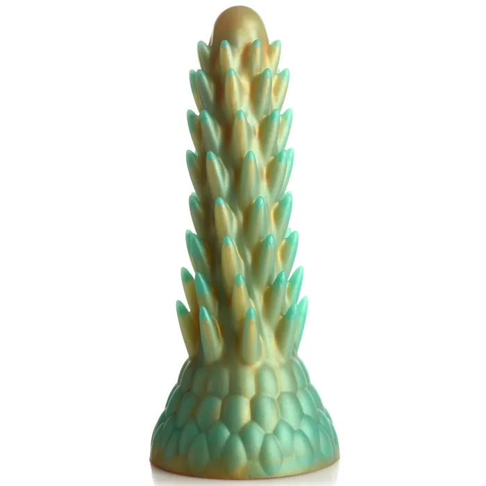 XR Brands Creature Cocks Dildos Stegosaurus Spiky Reptile Silicone Dildo Green