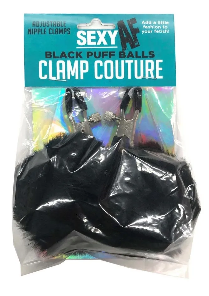 AF Sexy AF Nipple Clamps Puff Balls Dildos