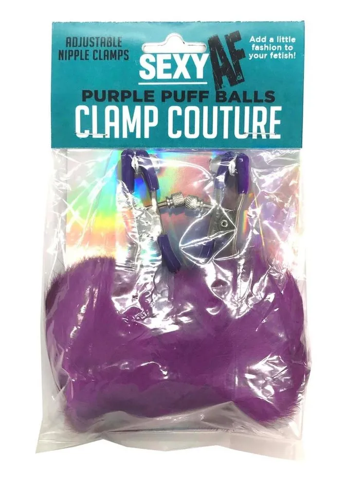 AF Sexy AF Nipple Clamps Puff Balls Dildos