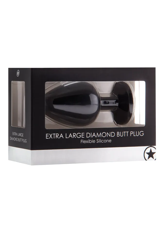 Anal Shots Ouch Extra Large Diamond Butt Plug Black