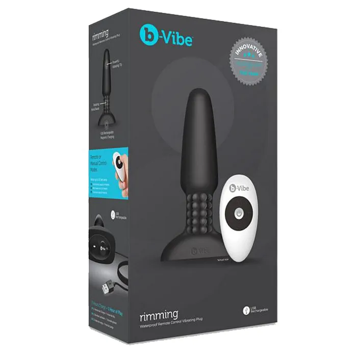 BVibe Anal B Vibe Rimming Remote Anal Plug Black