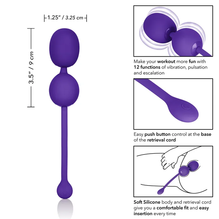 California Exotic Female Sex Toys Rechargeable Dual Kegel Purple