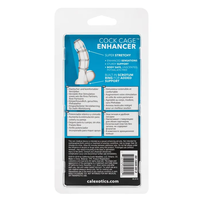 Cock Cage Enhancer Clear CalExotics Male Sex Toys