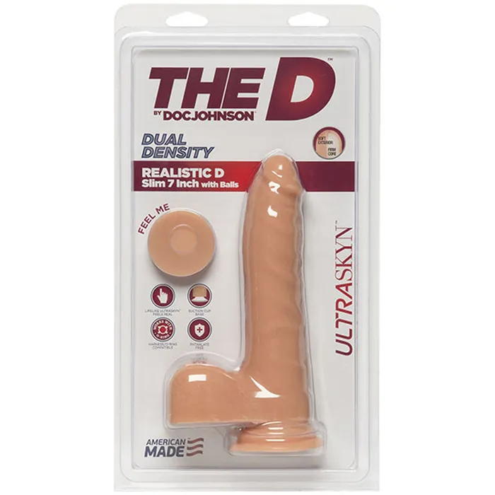 Doc Johnson Dildos The D Realistic D Slim 7 Inch Ultraskyn Vanilla