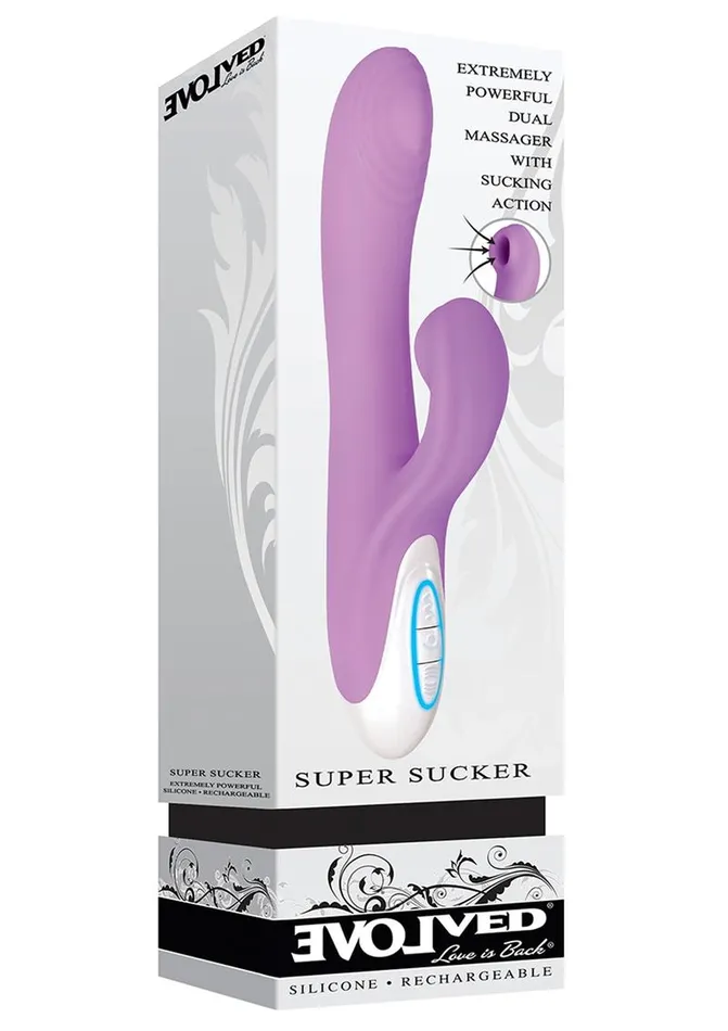 Evolved Female Sex Toys Super Sucker Rechargeable Silicone GSpot Vibrator with Clitoral Stimulator