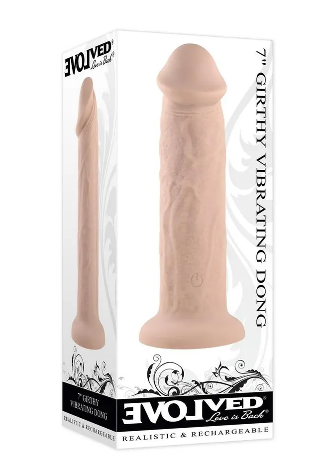 Female Sex Toys Evolved Girthy Vibrating Rechargeable Silicone Dildo