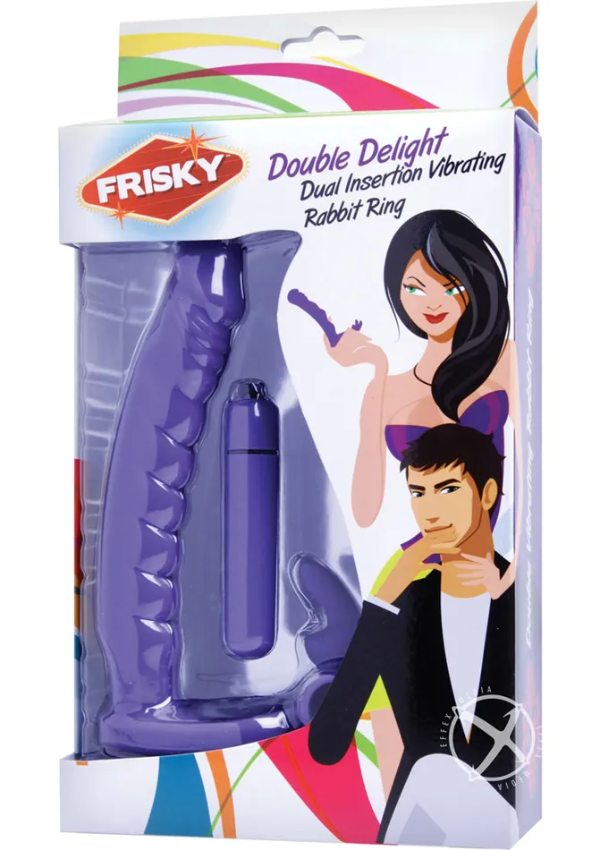 Female Sex Toys Frisky Frisky Double Delight Dual Penetration Vibrating Rabbit CRing