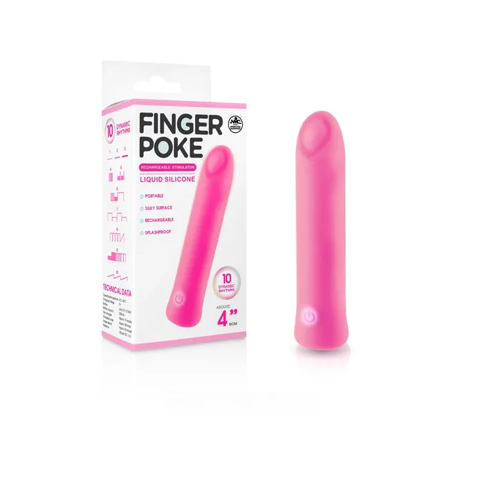 Finger Poke Pink 10 cm USB Rechargeable Bullet Excellent Power Vibrators