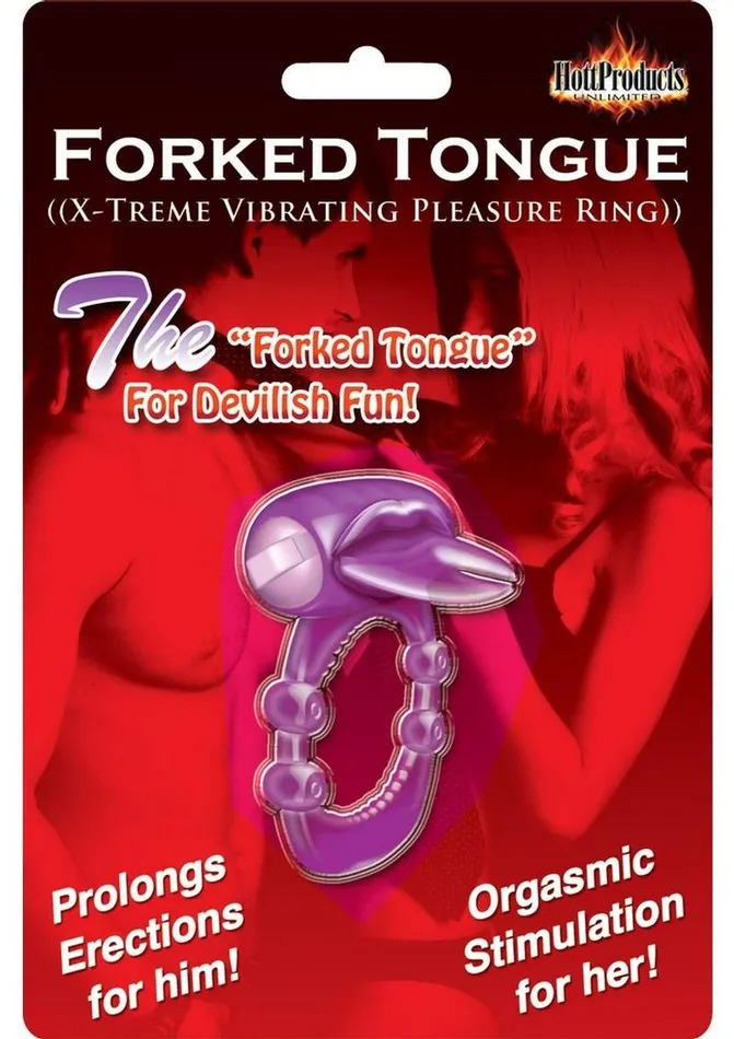 Hott Products Forked Tongue Vibrating Silicone Cock Ring Waterproof Male Sex Toys