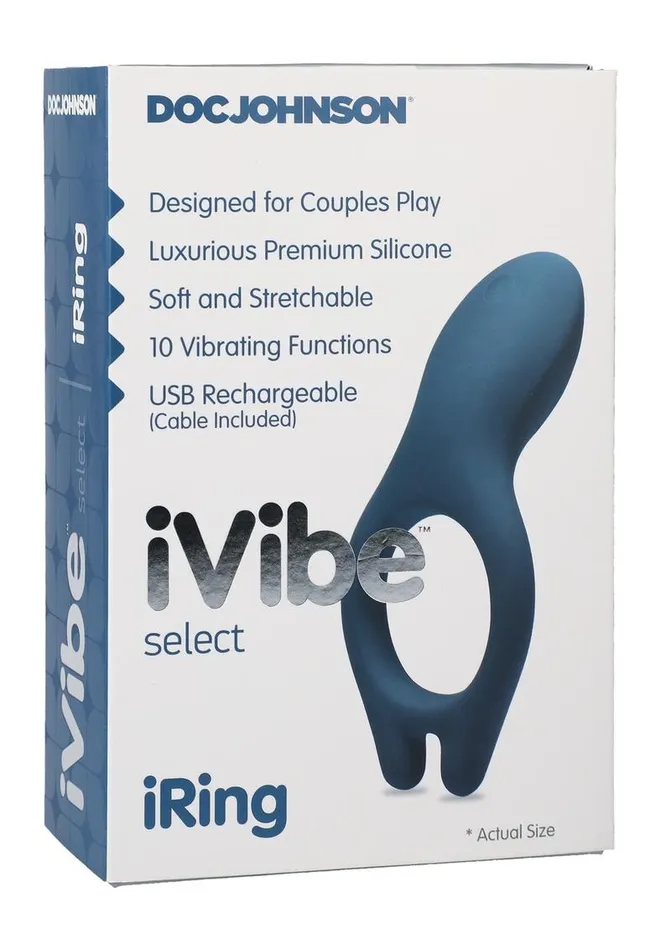 iVibe Male Sex Toys iVibe Select iRing Rechargeable Silicone Vibrating Cock Ring Marine