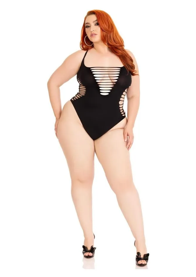 Leg Avenue Teddies And Bodies Leg Avenue Seamless Shredded Racer Back Thong Bodysuit 1x2x