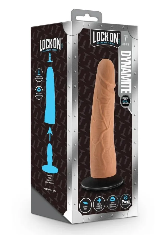 Lock On Female Sex Toys Lock On Dynamite Dildo with Suction Cup Adapter