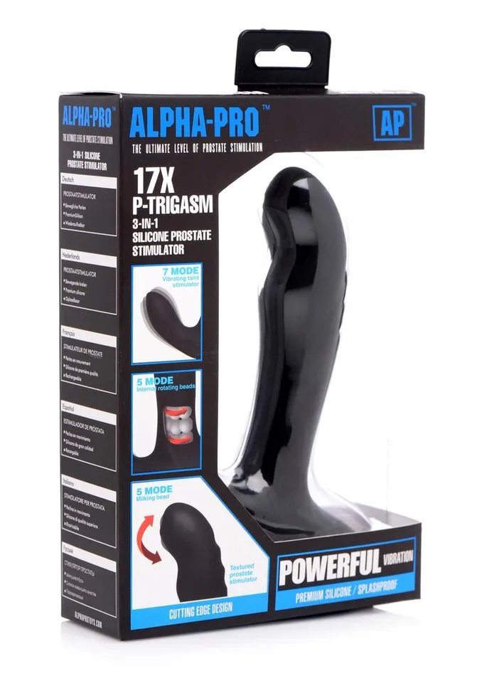 Male Sex Toys ALPHAPRO AlphaPro PTrigasm 3In1 Silicone Prostate Stimulator