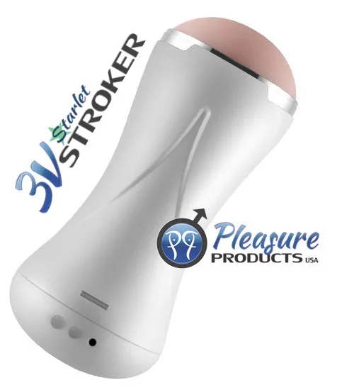 Male Sex Toys Pleasure Products USA 3v Talking and Vibrating Starlet Stroker Sara Jay