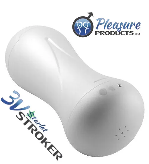 Male Sex Toys Pleasure Products USA 3v Talking and Vibrating Starlet Stroker Sara Jay