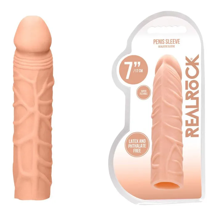 Male Sex Toys Shots Toys REALROCK 7 Penis Extender Flesh 178 cm Penis Extension Sleeve