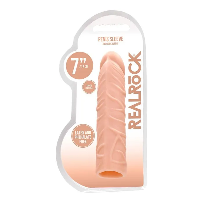 Male Sex Toys Shots Toys REALROCK 7 Penis Extender Flesh 178 cm Penis Extension Sleeve