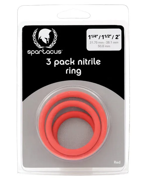 Male Sex Toys Spartacus Spartacus Nitrile Cock Ring Set Pack Of 3