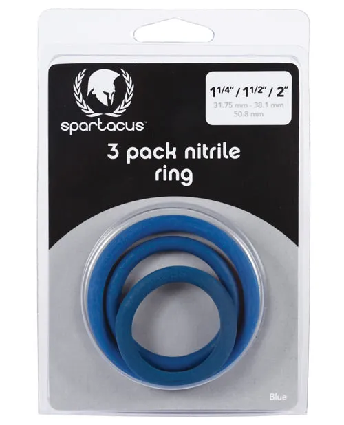 Male Sex Toys Spartacus Spartacus Nitrile Cock Ring Set Pack Of 3