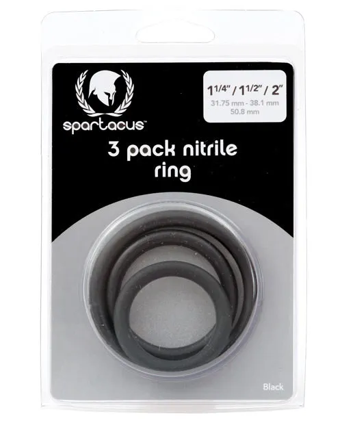 Male Sex Toys Spartacus Spartacus Nitrile Cock Ring Set Pack Of 3