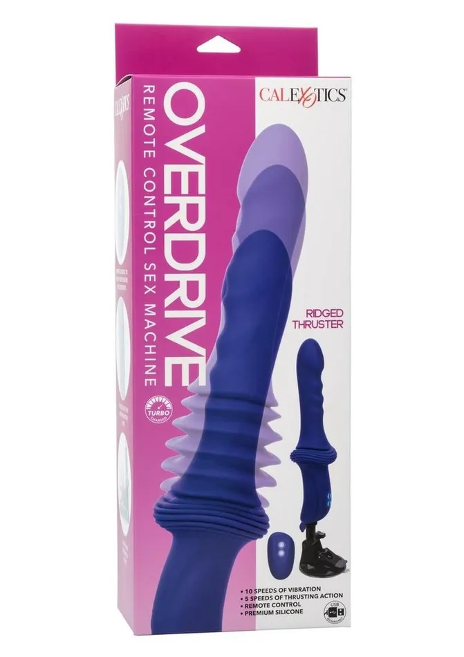 Overdrive Remote Control Rechargeable Silicone Sex Machine Ridge Thruster Overdrive Female Sex Toys