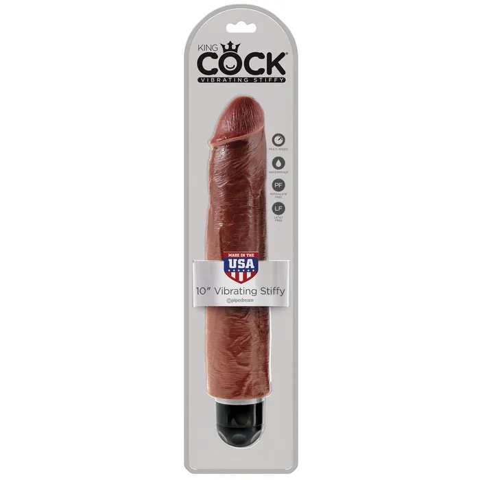 Pipedream Dildos King Cock 10 Vibrating Stiffy Brown