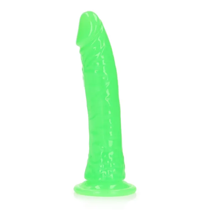 REALROCK 18 cm Slim Glow in the Dark Neon Green Shots Toys Female Sex Toys