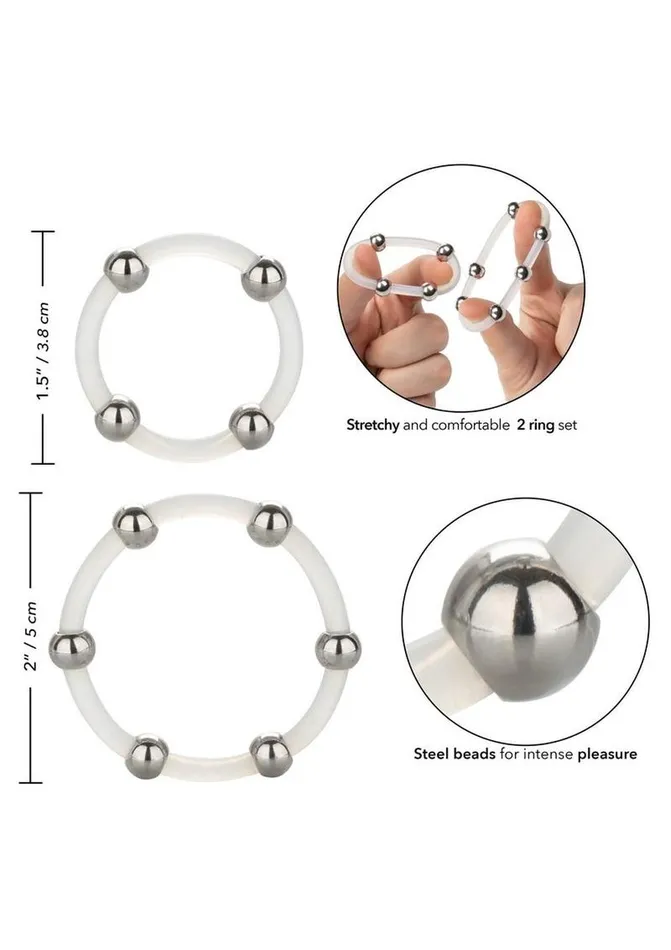 Rings Male Sex Toys Steel Beaded Silicone Ring