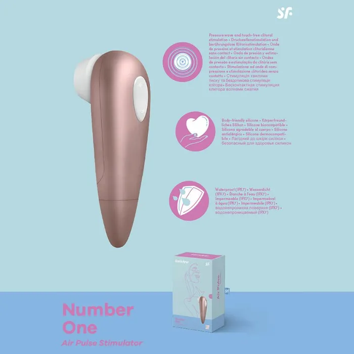 Satisfyer Satisfyer Number 1 Rose Gold TouchFree Clitoral Stimulator Vibrators