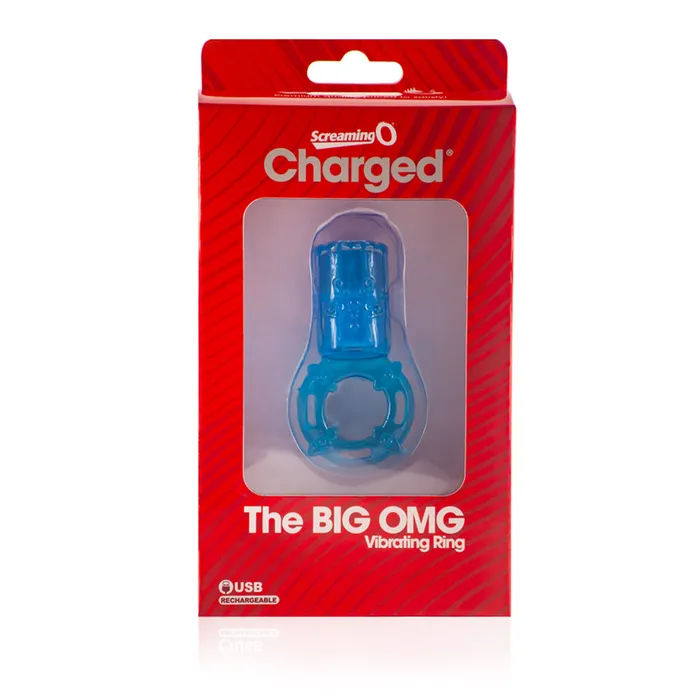 Screaming O Male Sex Toys Big Omg Vibrating Ring Blue Each