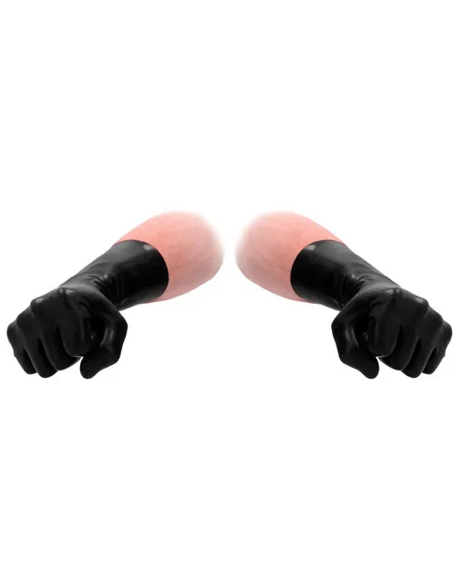 Shots Fist It Latex Short Gloves Black Shots America LLC Vibrators