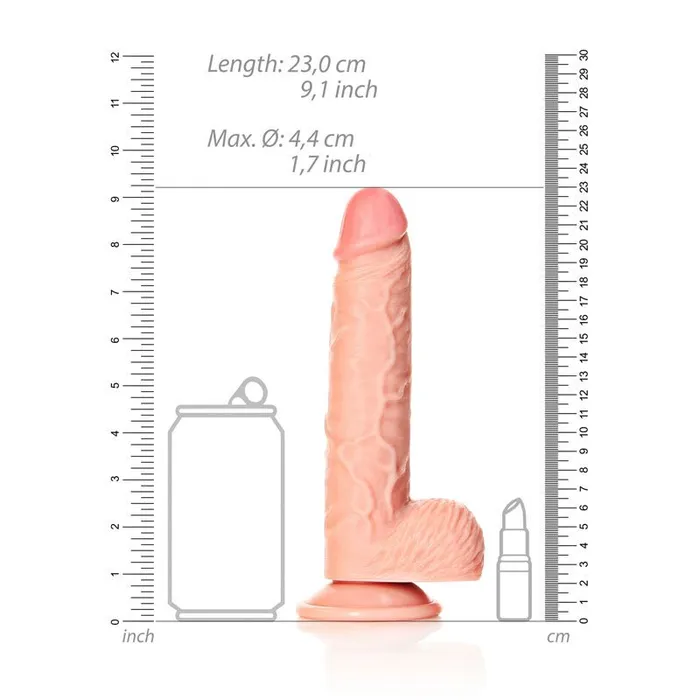 Shots Toys REALROCK Straight Realistic Dildo with Balls Flesh 205 cm 8 Dong Female Sex Toys