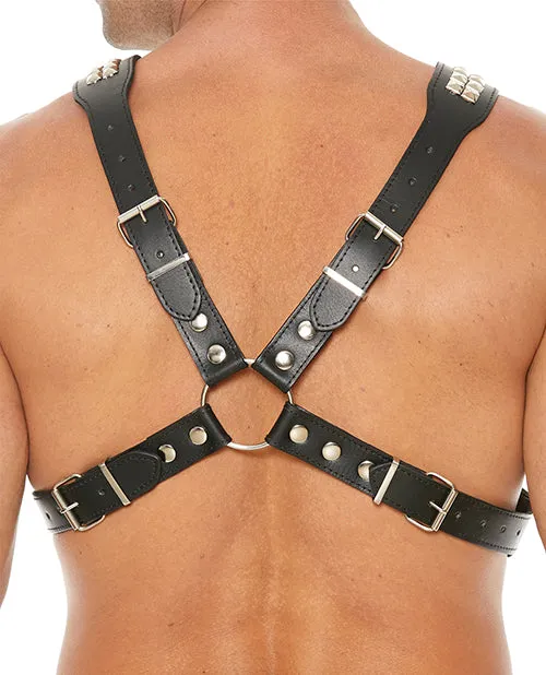 Shots Uomo Mens Pyramid Stud Body Harness Black Shots America LLC Female Sex Toys