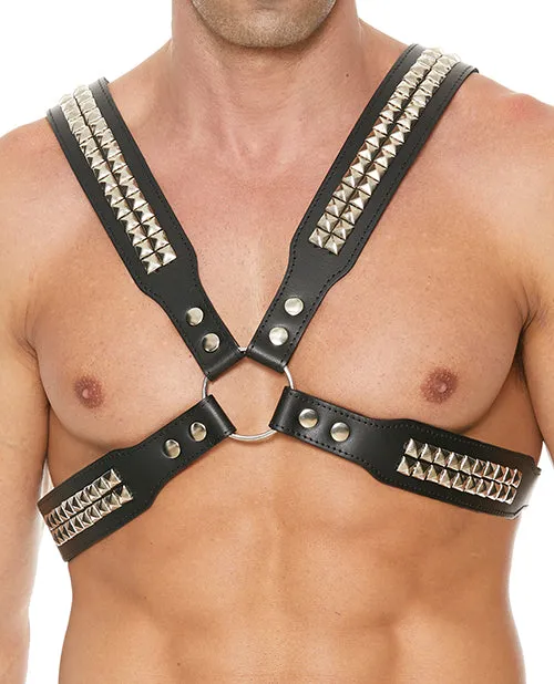 Shots Uomo Mens Pyramid Stud Body Harness Black Shots America LLC Female Sex Toys