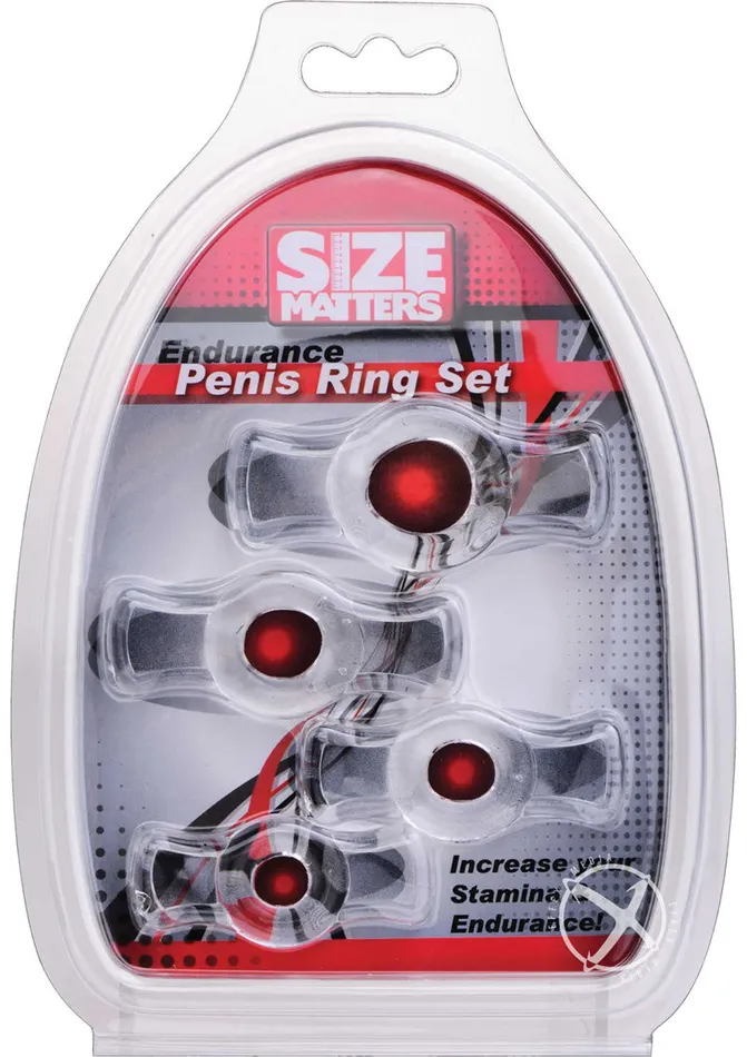 Size Matters Male Sex Toys Size Matters Endurance Clear 4 Ring Penis