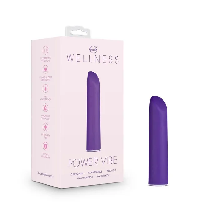 Vibrators Blush Novelties Wellness Power Vibe Purple 101 cm USB Rechargeable Bullet