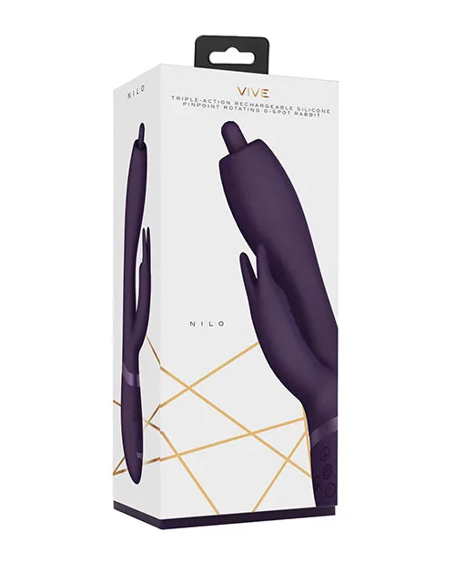 Vibrators Shots America LLC Shots Vive Nilo Pinpoint Rotating GSpot Rabbit Purple