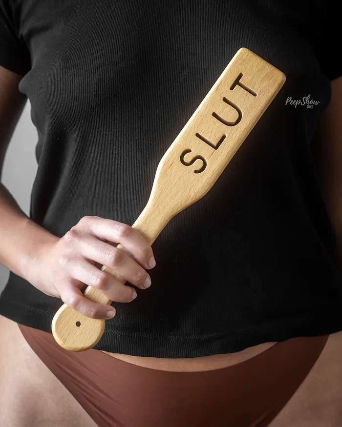 Vibrators Spartacus SLUT Wood Paddle Zelkova Wood