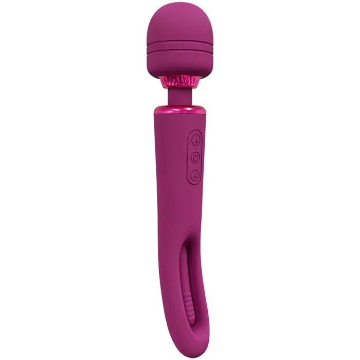 VIVE Kiku Pink 252 cm Dual End Massage Wand with Flapping Tip Shots Toys Vibrators