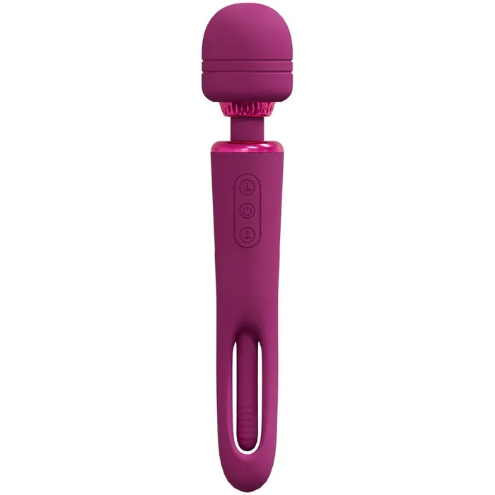 VIVE Kiku Pink 252 cm Dual End Massage Wand with Flapping Tip Shots Toys Vibrators