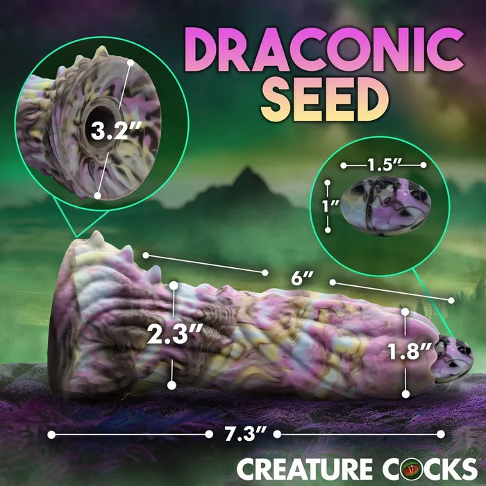 XR Brands Creature Cocks Dragon Spawn MultiColoured 185 cm Ovipositor Fantasy Dildo Dildos