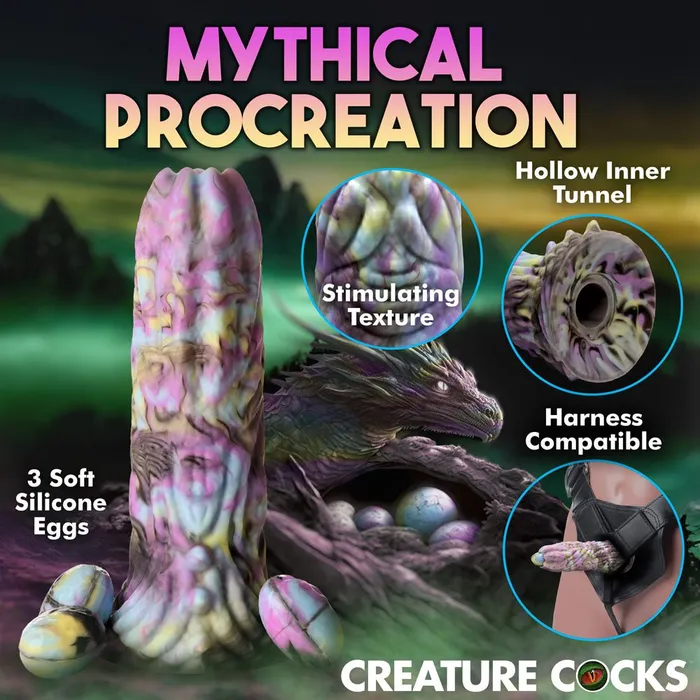 XR Brands Creature Cocks Dragon Spawn MultiColoured 185 cm Ovipositor Fantasy Dildo Dildos