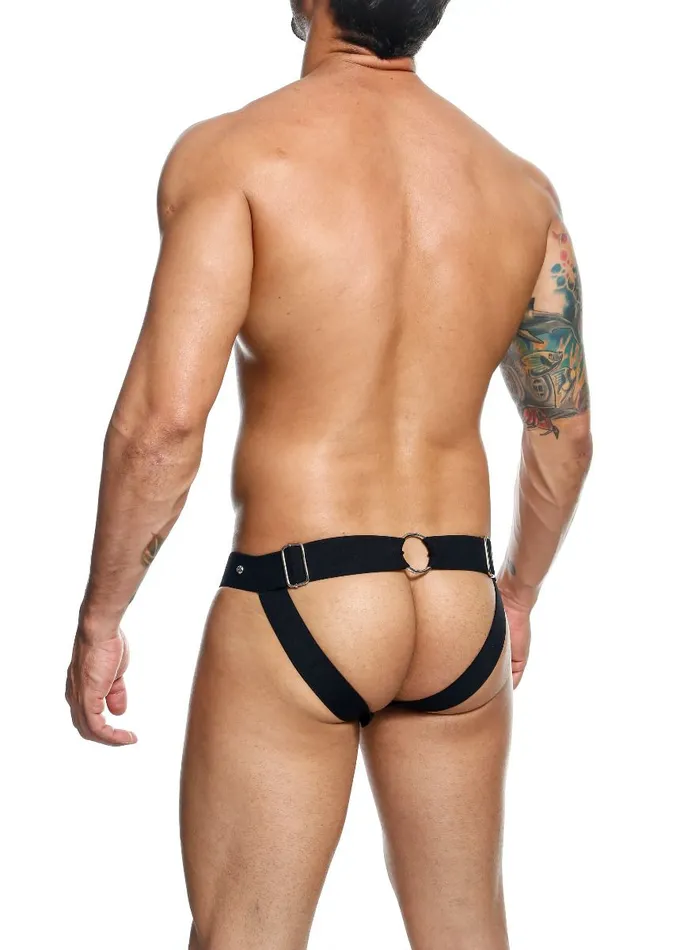 Anal Male Basics Dngeon Peekaboo Jockstrap Black Os hanging Male Basics